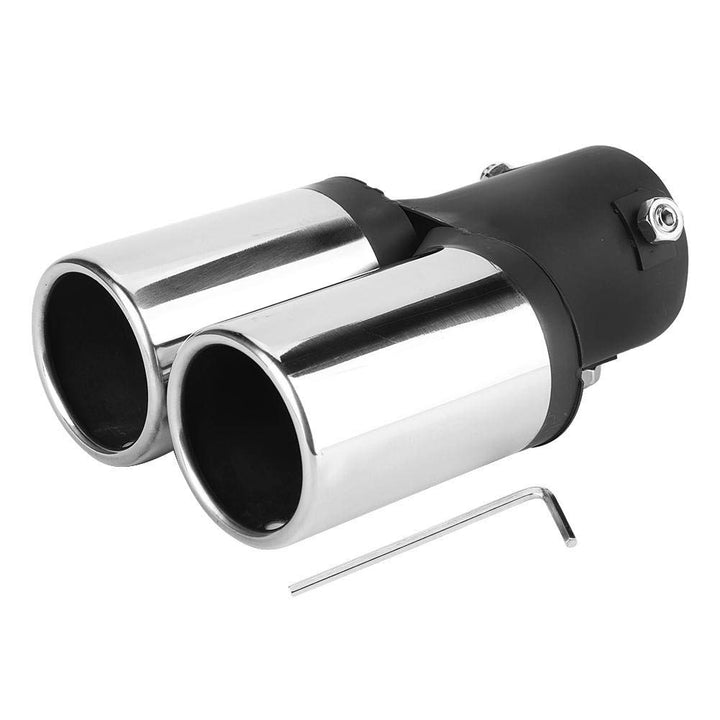 KIMISS Auto Auspuffrohr, Edelstahl Universal Car Modified Double Auspuffrohr Endschalldämpfer Tip Ta