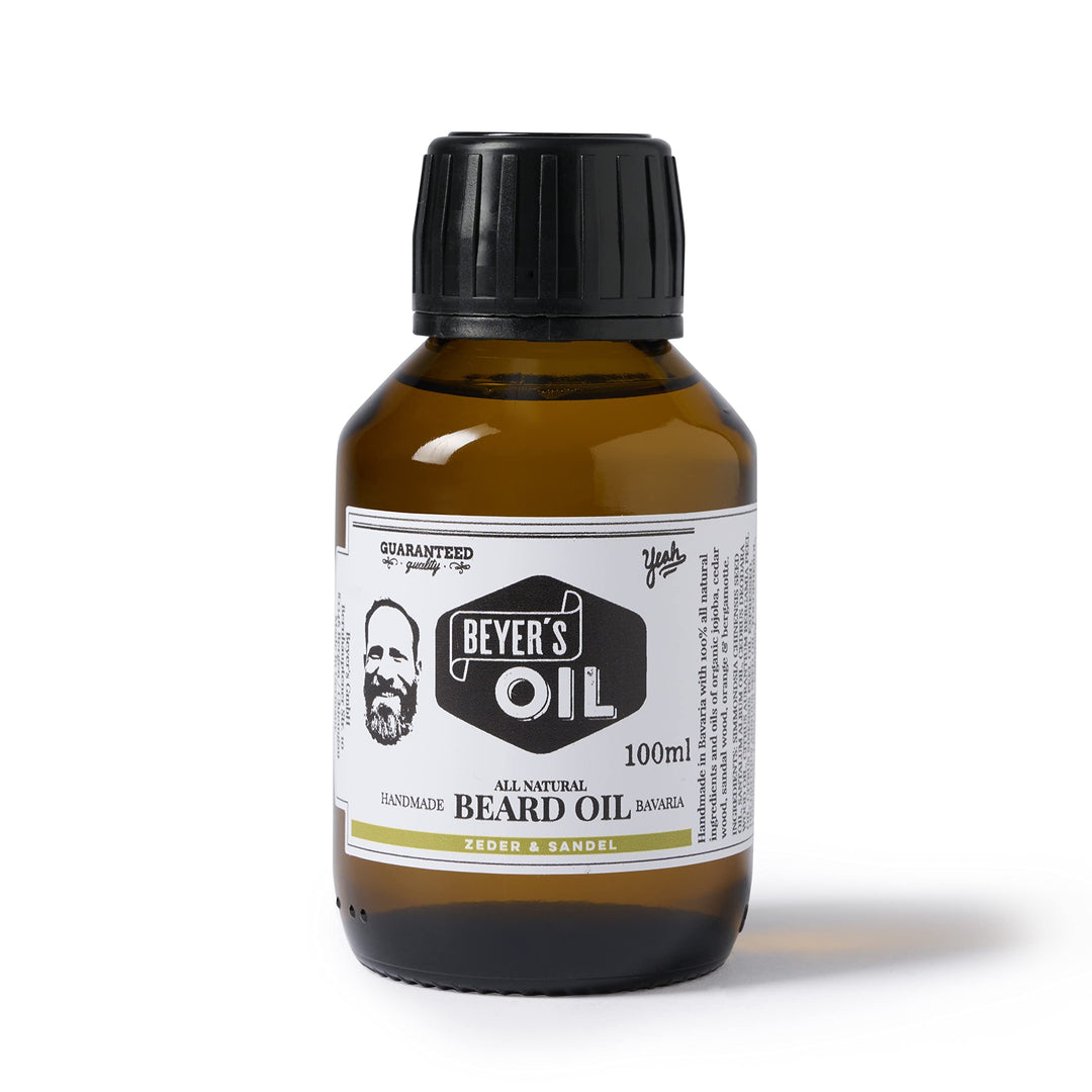 Beyer’s Oil Bartöl Zeder & Sandel XXL 100ml - 100% natürliche Bartpflege - Macht den Bart weich und