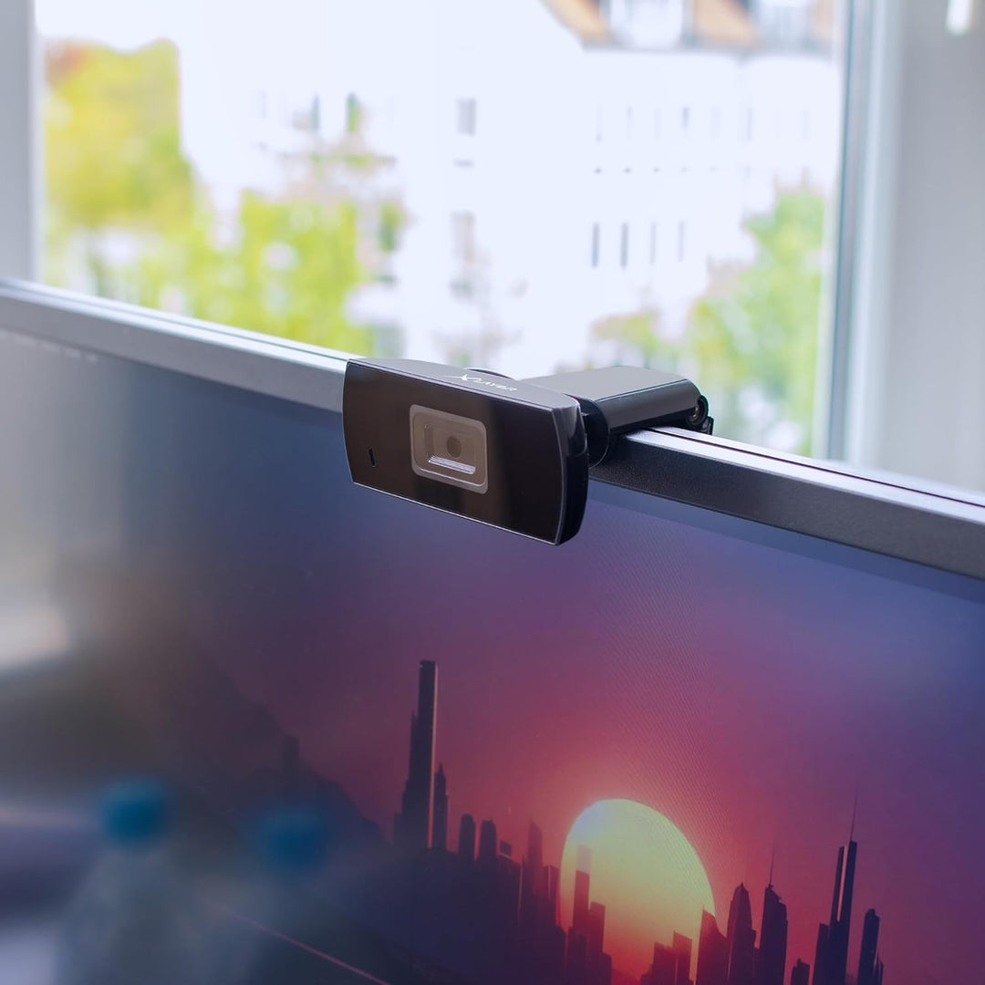 Xlayer Webcam 1080p I Full HD - Webcam mit Mikrofon I Plug & Play I Sichtfeld mit 70° I USB-Anschlus