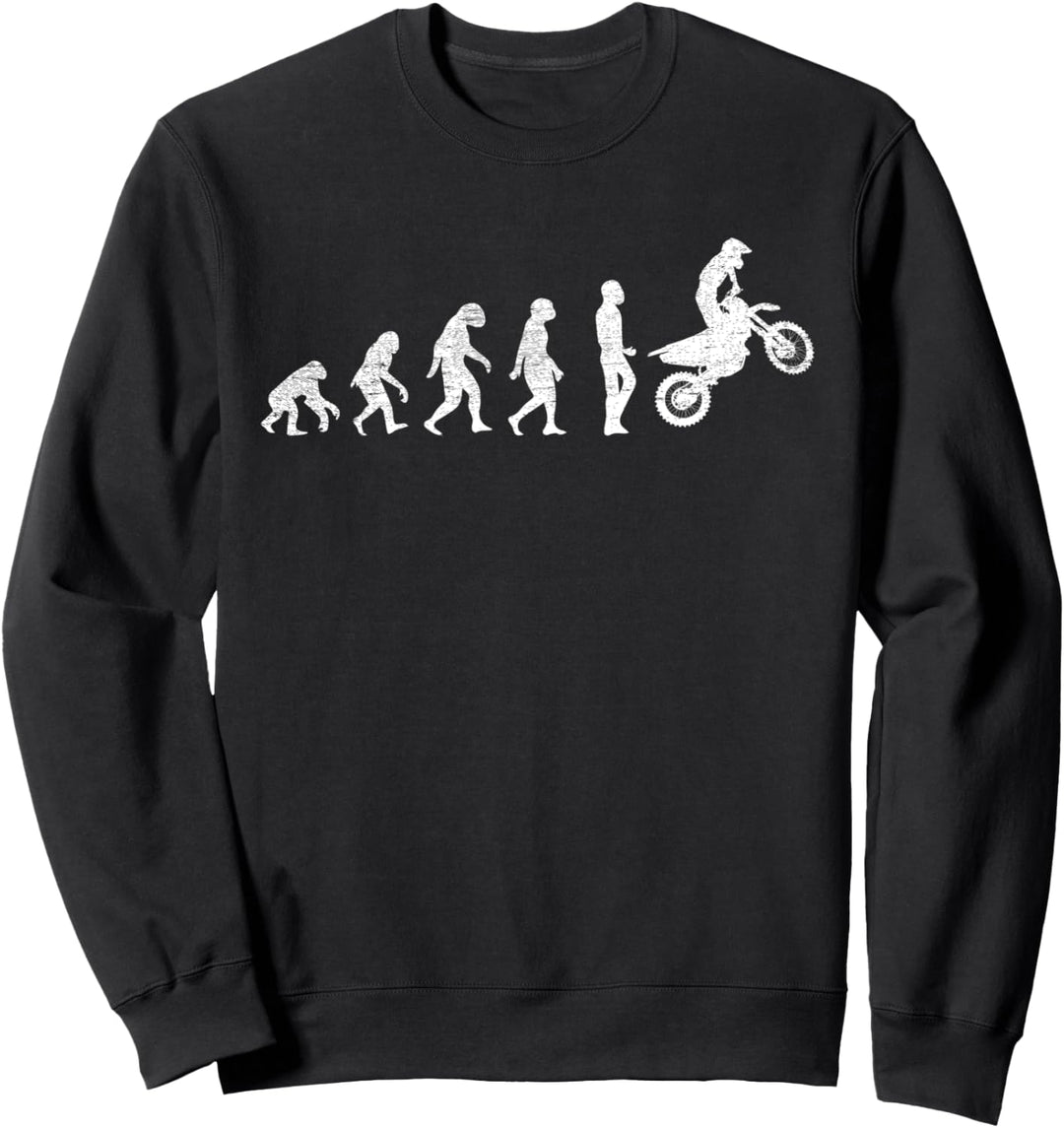 Lustiges Motocross Geschenk Motorrad Evolution Biker Sweatshirt