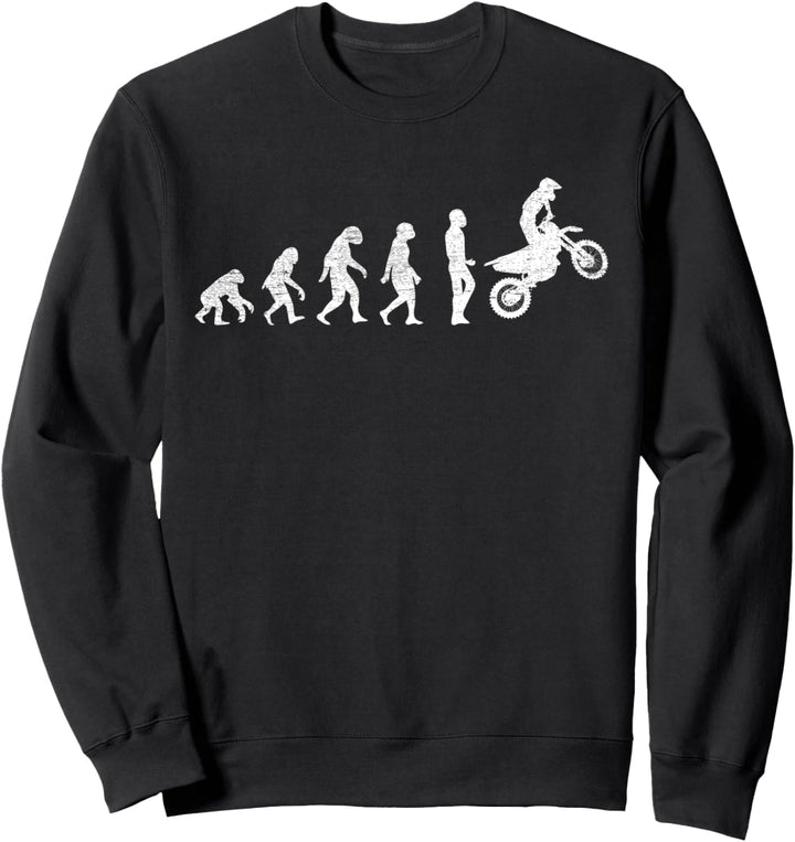 Lustiges Motocross Geschenk Motorrad Evolution Biker Sweatshirt