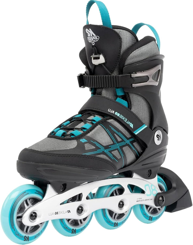 K2 Damen Alexis 80 Alu, Grey-Cyan Inline Skates EU: 37 (UK: 4.5 / US: 7) grey - cyan, EU: 37 (UK: 4.