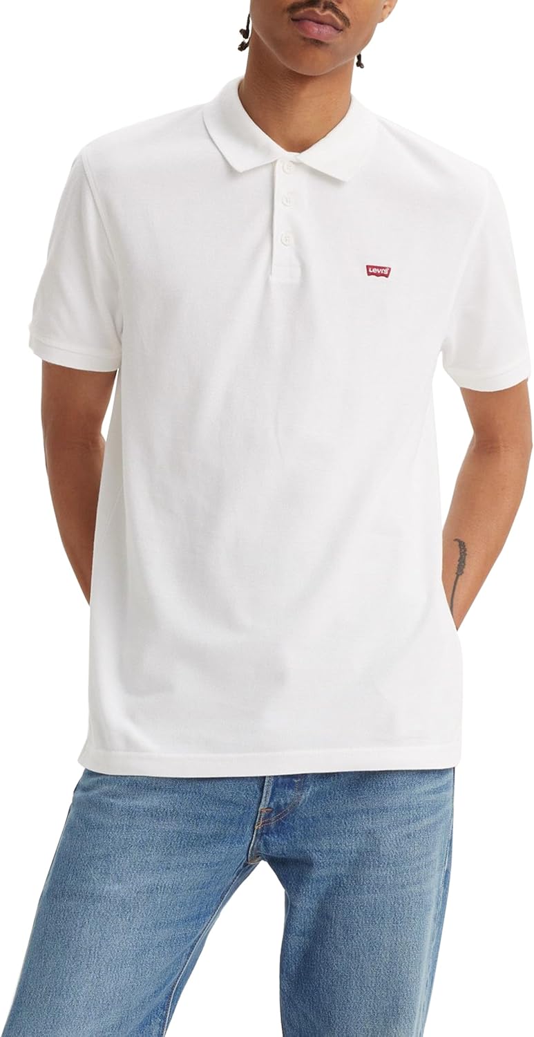 Levi's Herren Housemark Polo Chesthit Logo T-Shirt XL Weiss (White +), XL Weiss (White +)