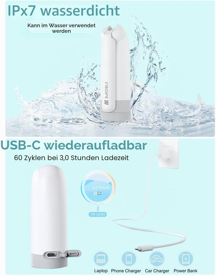 Insolife Portable Bidet - Po Dusche Elektrisch Tragbares Bidet für persönliche Hygiene Reinigung, Po