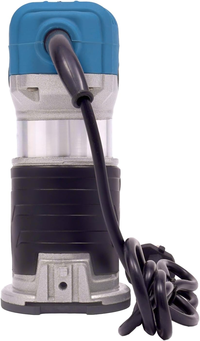 2000W Elektrischer Trimmfräser, 40.000r/min Oberfräse mit 15 Fräser-Bits Staubschutzhaube für Nuten