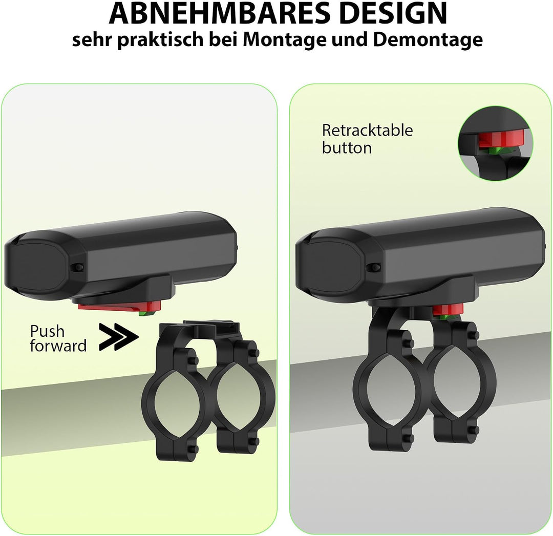 UPPEL Fahrradlicht Vorne 2600 Lumens USB C Ladeanschluss 5 LEDs 8000mah 4-Lichtmodi Einfache Install
