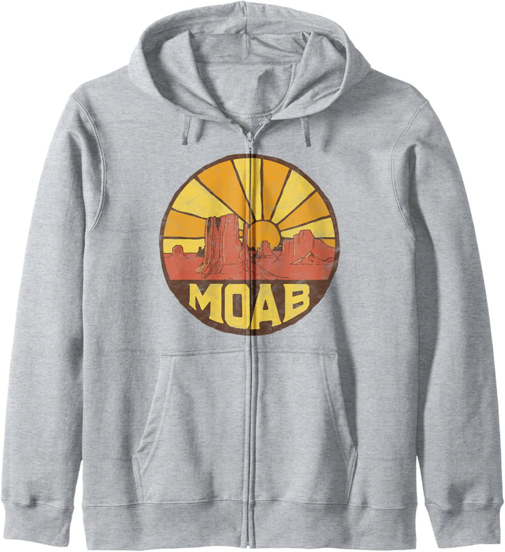 Retro Moab, Utah - Vintage Desert Sunset 80s Graphic Kapuzenjacke