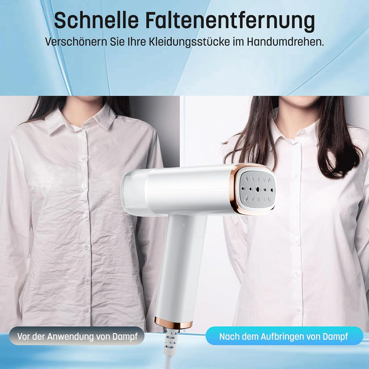 Dampfglätter Steamer Dampfbügler Faltbar - 1200 W, Kompakt und Faltbar, 120ml Wassertank konstante D