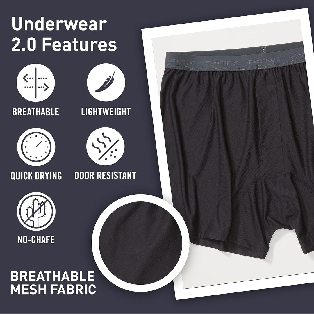ExOfficio Herren Boxershorts L Schwarz, L Schwarz