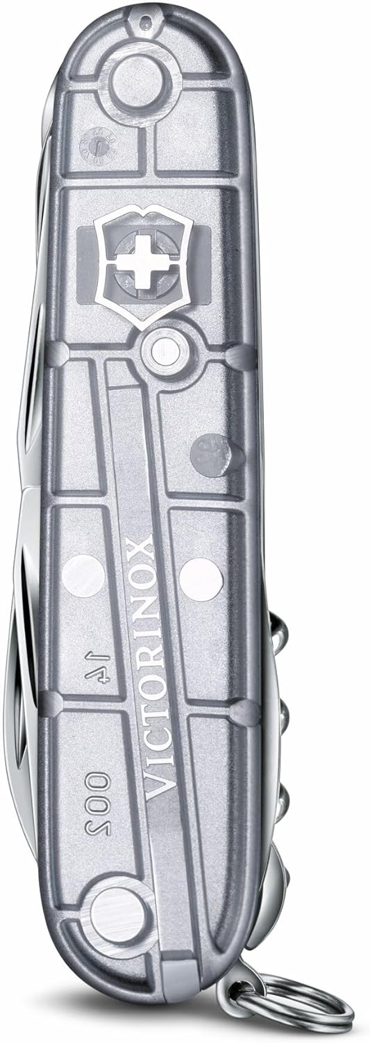 Victorinox Taschenmesser Huntsman - silver transparent - Swiss Made - 15 Funktionen, Klinge, Korkenz