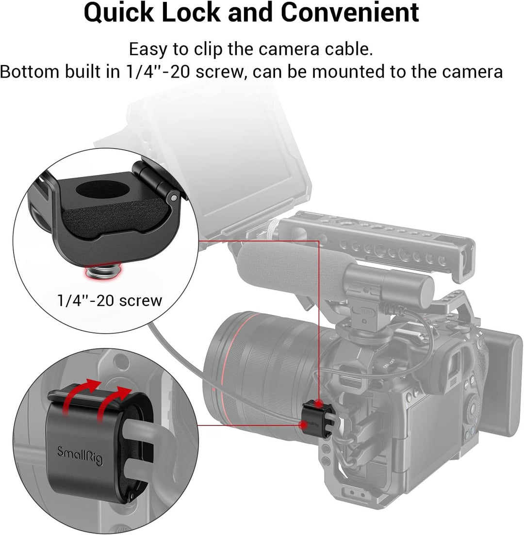 SMALLRIG Camera Cable Clamp Kamerakabelklemme für SDI/Mikrofonkabel, DSLR Kamera, 2mm - 6 mm Kabel (
