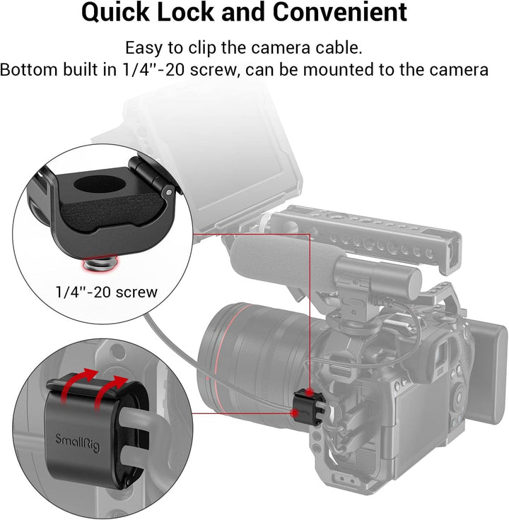 SMALLRIG Camera Cable Clamp Kamerakabelklemme für SDI/Mikrofonkabel, DSLR Kamera, 2mm - 6 mm Kabel (