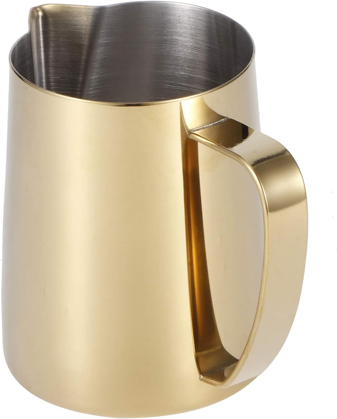 600ml Milchkännchen Golden Milchkanne aus Edelstahl Milk Pitcher Handheld Edelstahl Aufschäumkännche