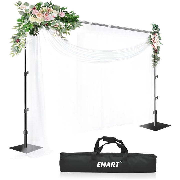 EMART Foto Hintergrund Ständer mit Stahlsockel, 2,6m x 3m Verstellbarer Hintergrundsystem, Hintergru