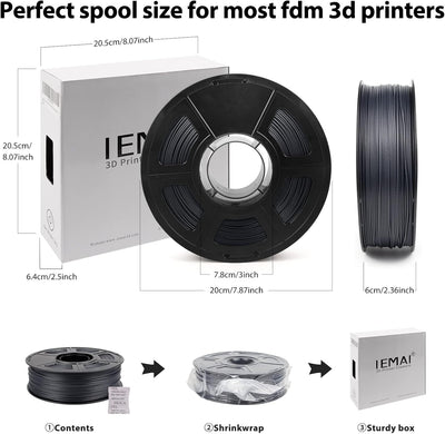 IEMAI ASA Kohlefaser Filament 1,75 mm, 3D Drucker Filament ASA, Carbon Fiber Filament 1.75 ASA Gefül