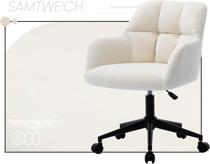 chairus Schreibtischstuhl Samt Bürostuhl 360° Drehstuhl Sessel Arbeitsstuhl Wohnzimmer Schlafzimmer