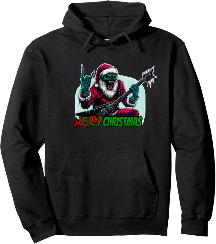Heavy Metal Weihnachten Satanischer Weihnachtsmann Schädel Pullover Hoodie