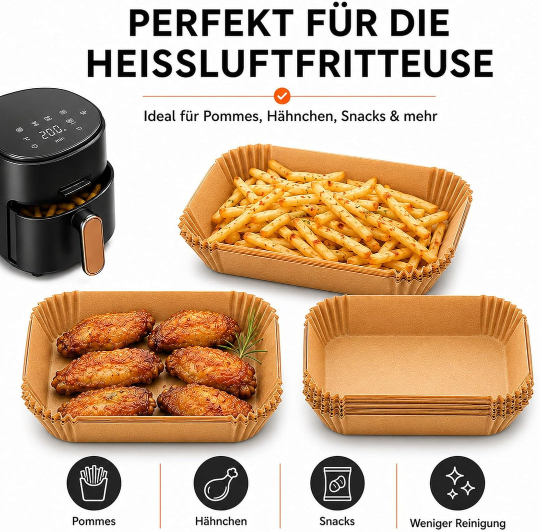 240 Stück Airfryer Backpapier kompatibel mit Philips Airfryer 4000 Series NA460/NA462 10 L – Heisslu