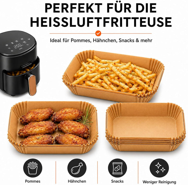 240 Stück Airfryer Backpapier kompatibel mit Philips Airfryer 4000 Series NA460/NA462 10 L – Heisslu
