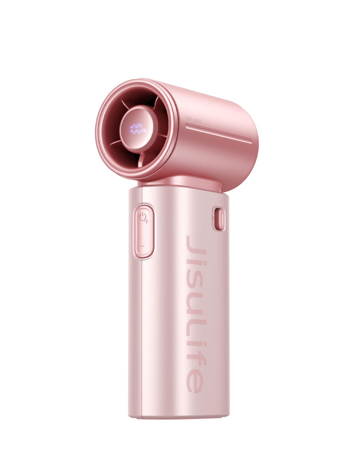 JISULIFE Tragbarer Handventilator 9S, Turbo Power, bis zu 22 Stunden Laufzeit, 5000 mAh Akku, 5-Gang