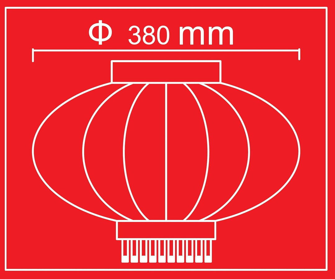 Trango 2er Pack LT400-02 chinesische Laterne Pendel, 40cm Durchmesser aus Stoff für Innen Rote Glück