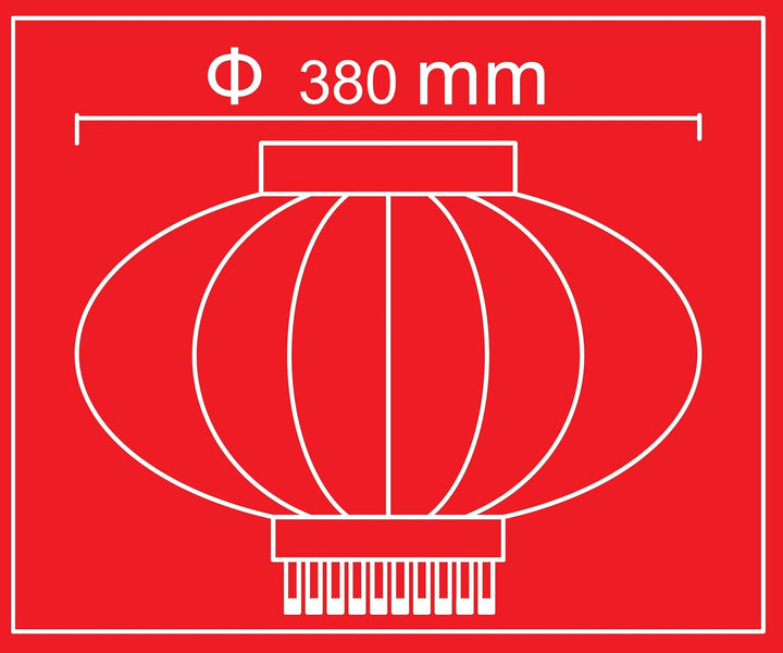 Trango 2er Pack LT400-02 chinesische Laterne Pendel, 40cm Durchmesser aus Stoff für Innen Rote Glück