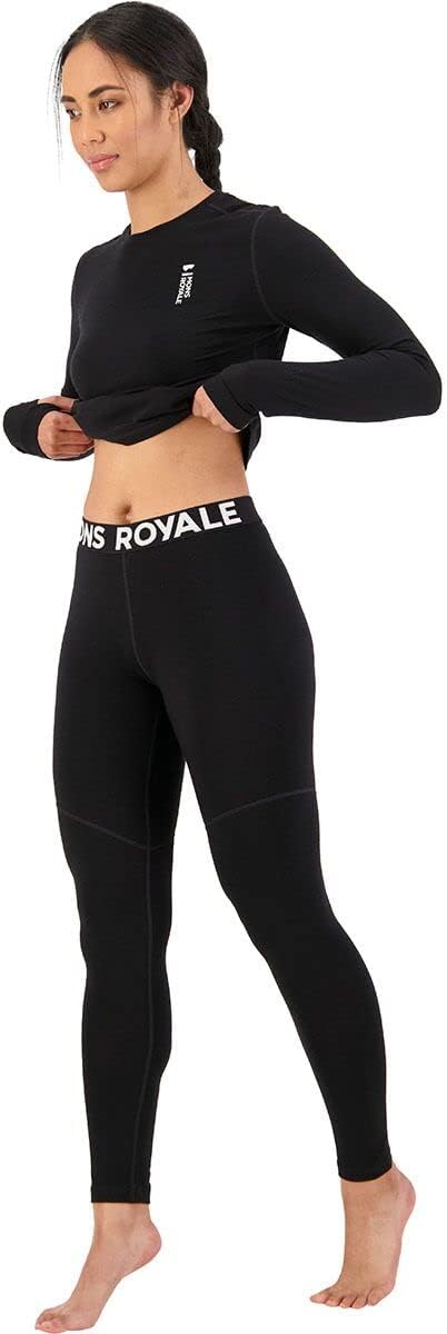 Mons Royale W Cascade Legging Print S Schwarz, S Schwarz