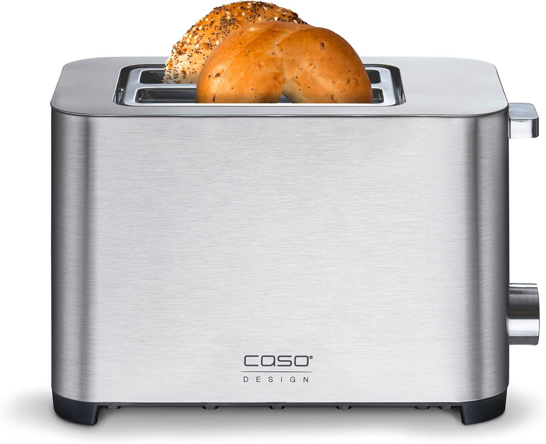 CASO Classico T2 Duo – Edelstahl Toaster für 2 Scheiben, 38 mm breite Schlitze, 5 Bräunungsstufen, L