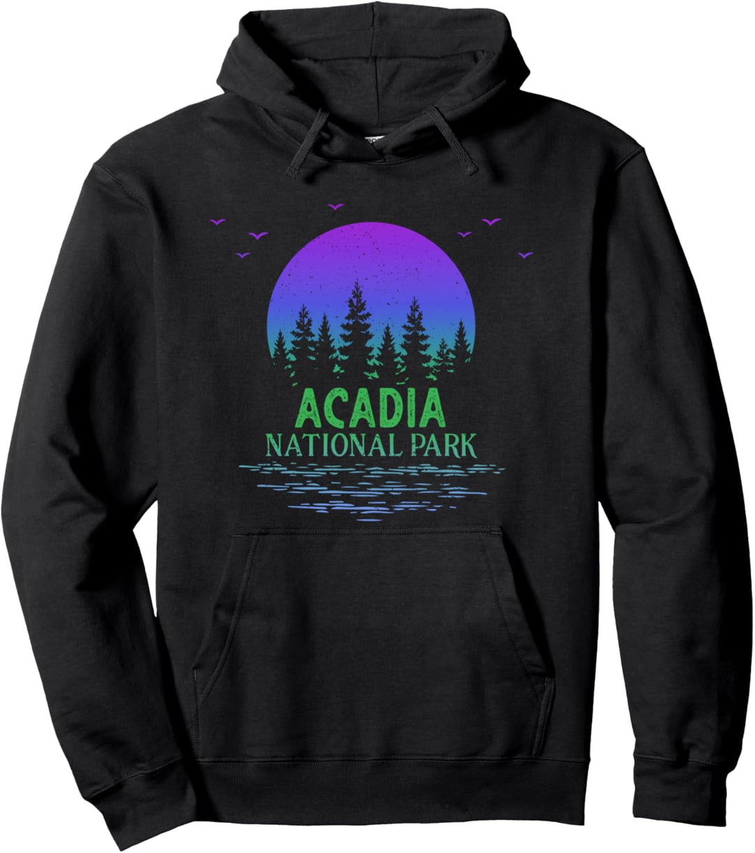 Acadia National Park Maine Camping Wandern Buntes Souvenir Pullover Hoodie