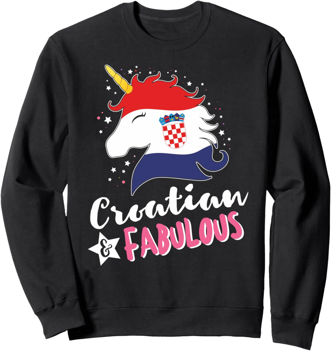 Kroatische Einhorn Kroatien Flagge Sweatshirt