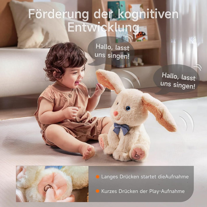 TUMAMA KIDS Kinderspielzeug, Hasen Spielzeug Kuscheltier hase, Elektrischer Plüschtier Pets, Spreche