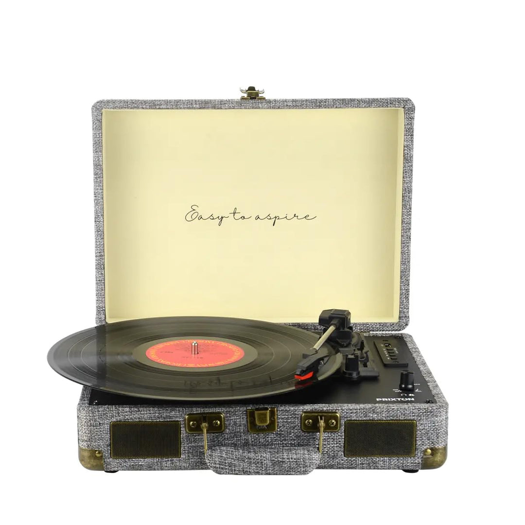 PRIXTON - VC400 Vintage-Vinyl-Plattenspieler | Vinyl-Player & Konverter über Bluetooth & USB | 2 ein