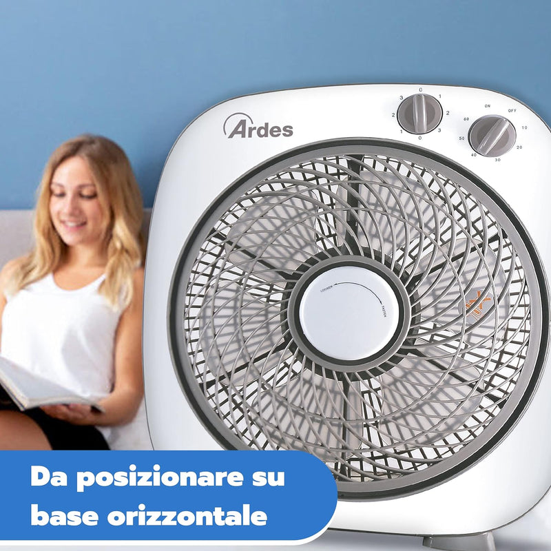 ARDES - Tragbarer Tisch- oder Bodenventilator mit 6 Flügeln und 3 Intensitätsstufen und 360-Grad-Dre