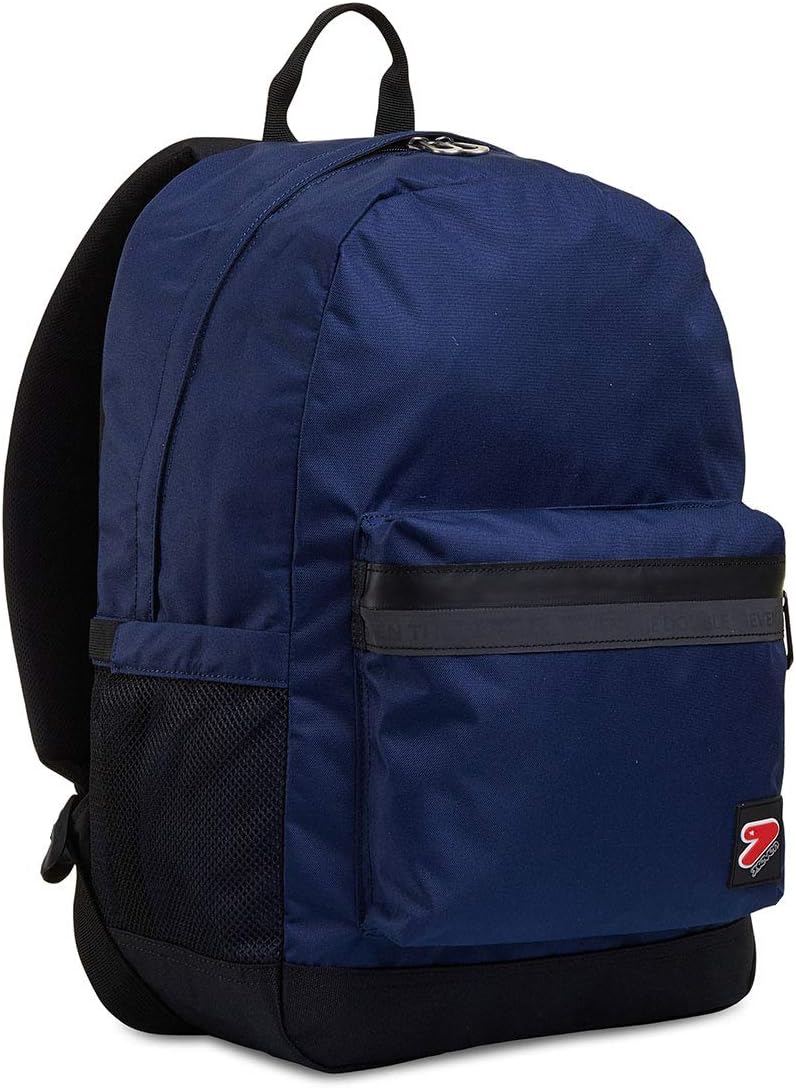 Seven Schulrucksack und Freizeit THE DOUBLE PRO mit Powerbank, blau, L, American Dunkelblau I, Dunke