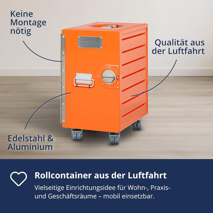 Rollcontainer mit Schubladen, mobiler Aktenschrank, Metallschrank, Schubladenschrank Küche, Druckert