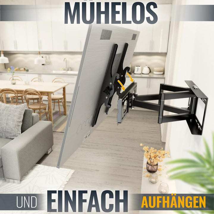 RICOO TV Wandhalterung Fernseher Schwenkbar Neigbar für 32-65 Zoll, Universal TV Halterung R28, Fern