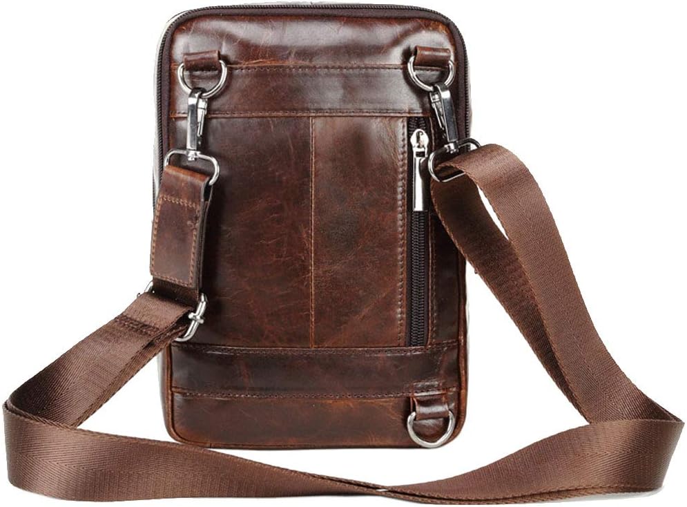 Xieben Umhängetasche aus Leder Schulter Crossbody Reisetasche für Herren Frauen 