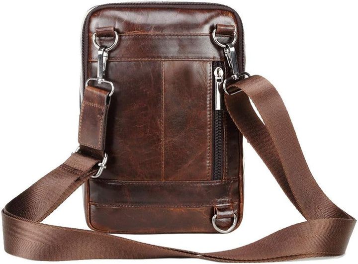 Xieben Umhängetasche aus Leder Schulter Crossbody Reisetasche für Herren Frauen 
