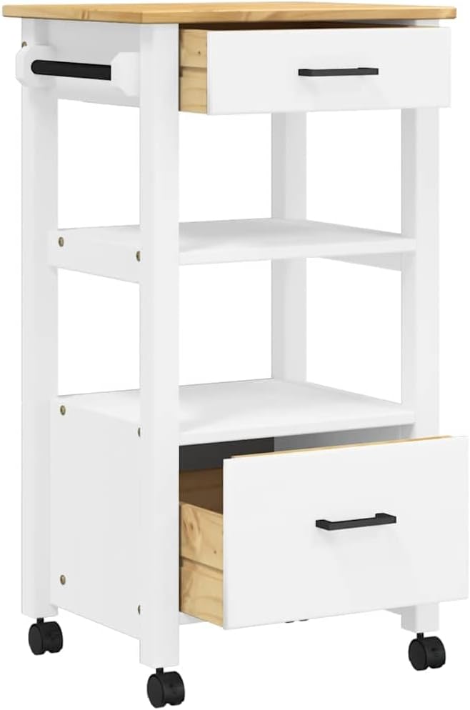 vidaXL Küchenwagen, Servierwagen mit viel Stauraum, Beistellwagen für Küche Wohnzimmer Badezimmer, T