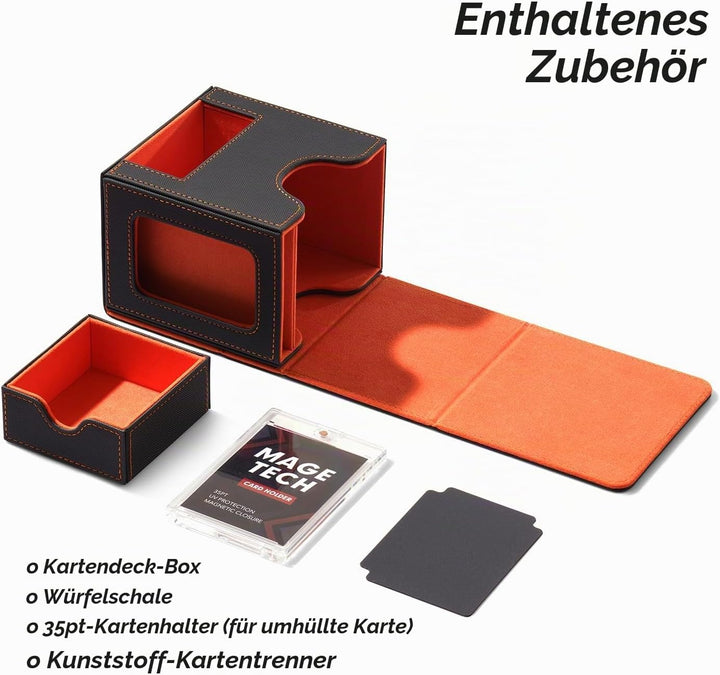 Mage Tech Card Deck Box für MTG Commander - Patentiertes Design, Commander Display, als Deckhalter,