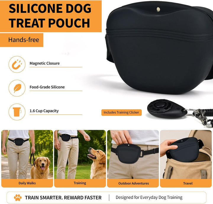 AOKLANT Pet Training Snack Tasche mit aktualisiertem magnetischen Clicker 2.0-Siegel, 1,66 Tassen Si