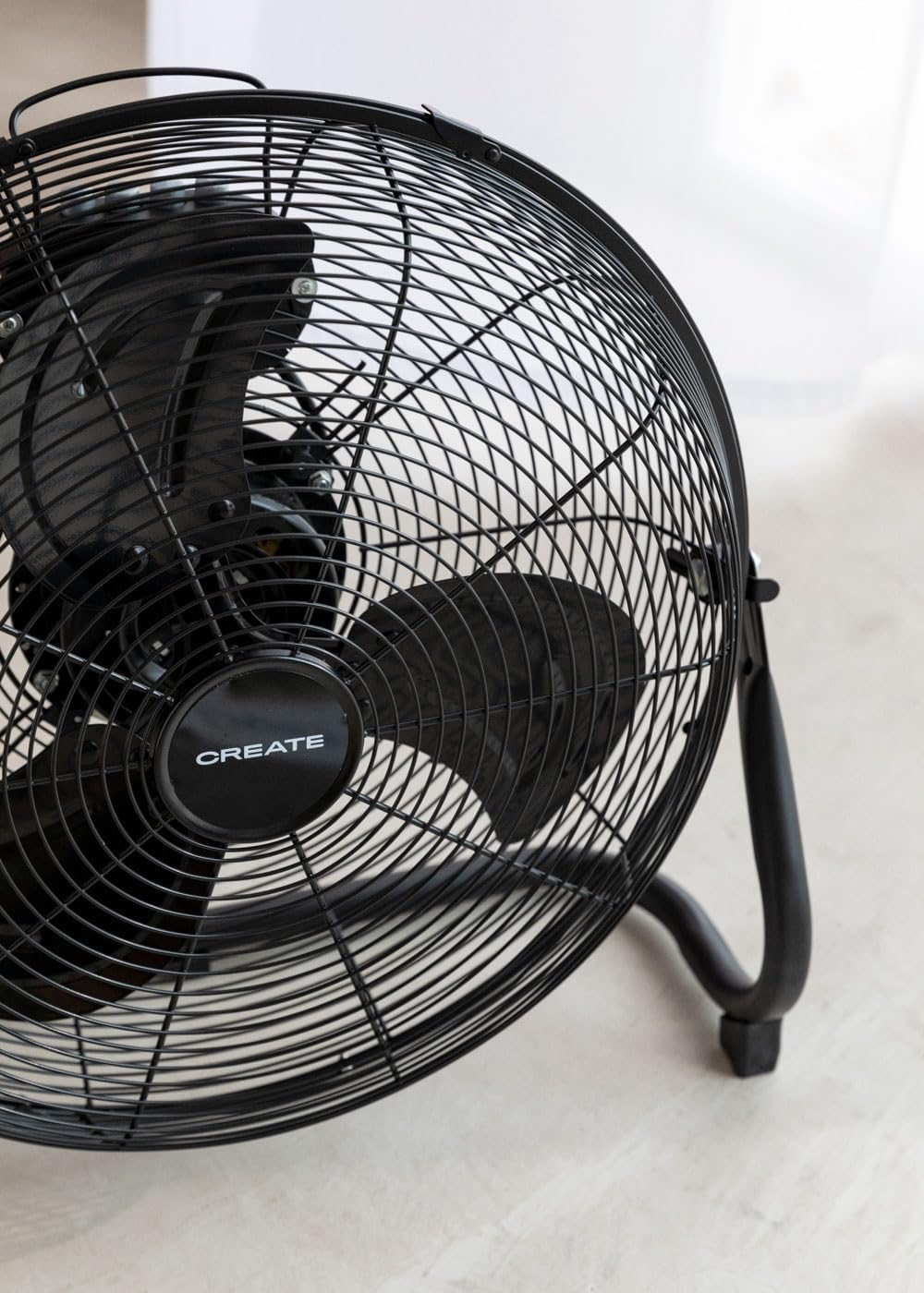 CREATE / AIR FLOOR RETRO/Industrieller Bodenventilator/Schwarzer Ventilator, 16 Zoll, starker Luftst