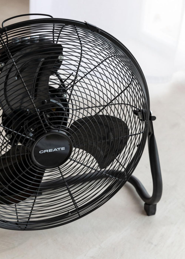 CREATE / AIR FLOOR RETRO/Industrieller Bodenventilator/Schwarzer Ventilator, 16 Zoll, starker Luftst