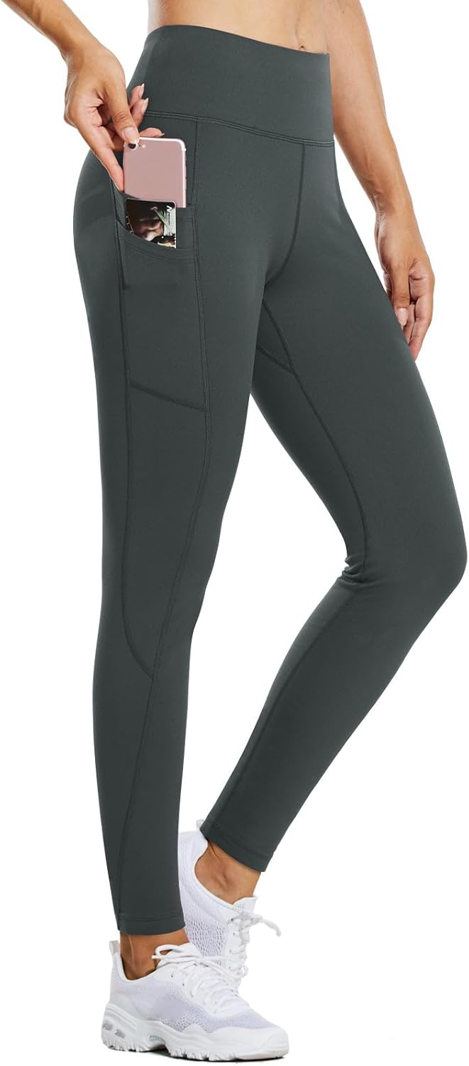 BALEAF Thermo Leggings Damen Winter Leggings high Waist Sportleggings mit Taschen Leggings yogahose