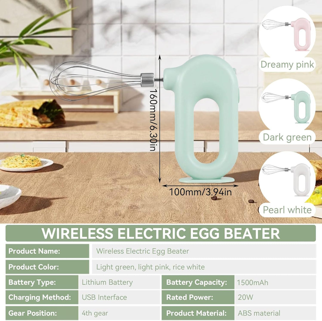 Schnurloser Handmixer, Mini-Elektro-Handmixer, Wiederaufladbarer USB-Mini-Ei-Schläger Für Den Hausha
