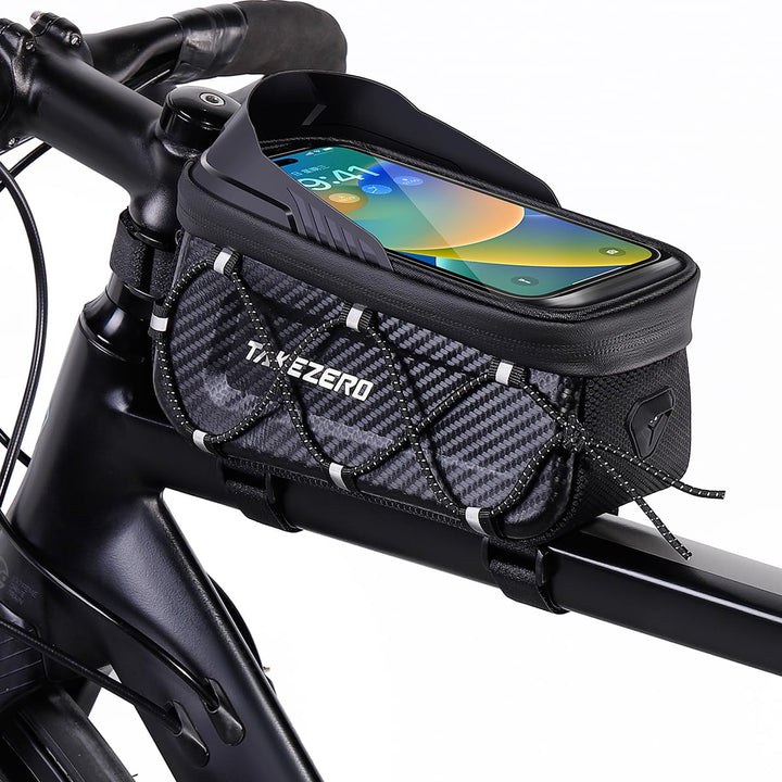 Fahrrad Rahmentasche Wasserdicht, 3D Eva Hartschale Oberrohrtasche, Handytasche mit Touchscreen für