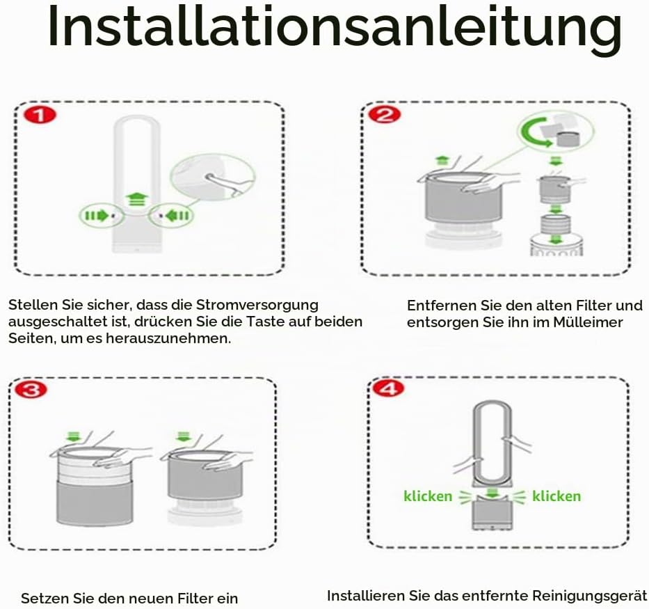 iAmoy Ersatzfilter Kompatibel mit Dyson Pure Cool HP03 &amp; DP01 DP03 Tisch Luftreiniger &amp; Dyson HP02 H