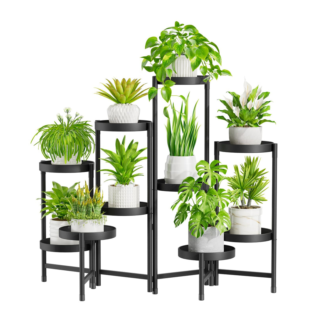 iDavosic.ly Pflanzenständer Metall mit 10 Etagen, Blumenständer Pflanzenregal Blumenregal Indoor Out