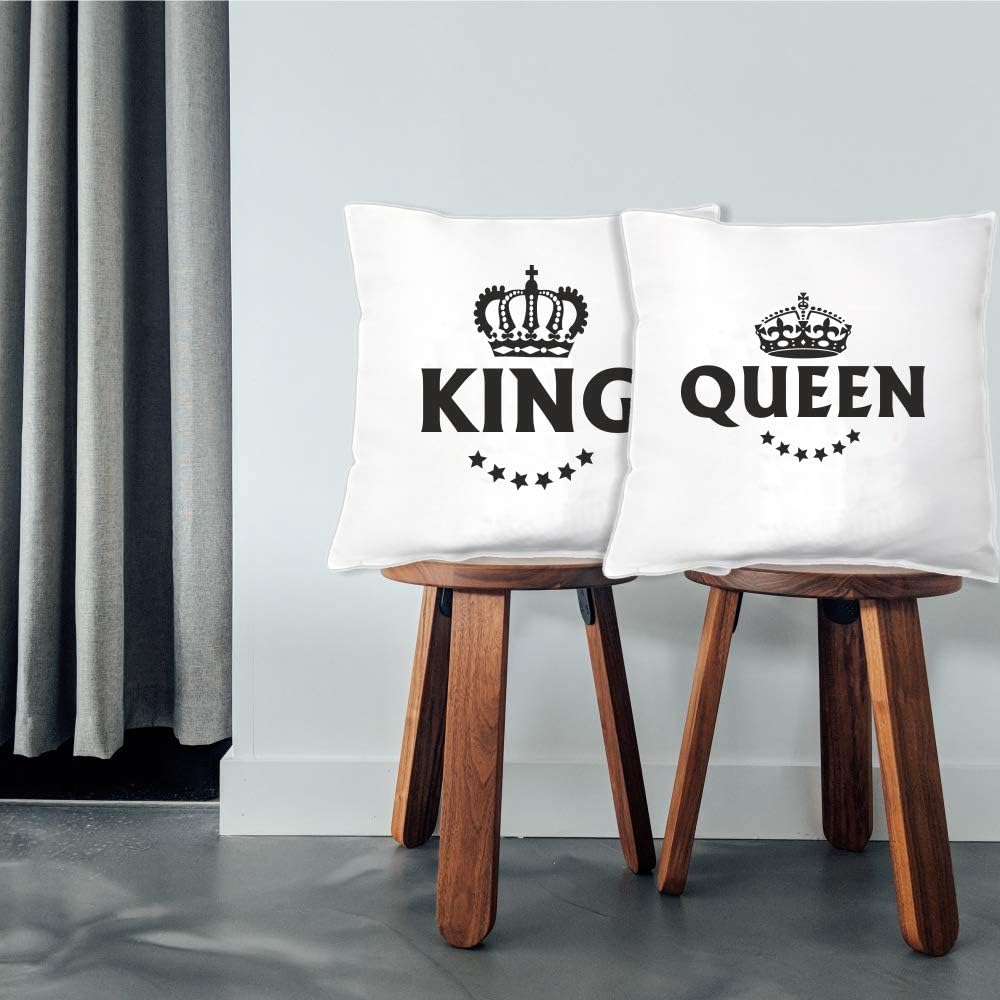 4you Design Kissen Set King & Queen – Geschenkidee für Paare z.B Sie & Ihn