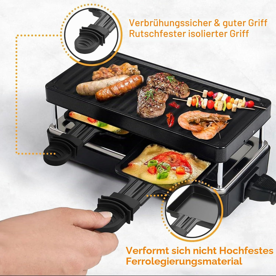Raclette Pfännchen, 4 Stück Mini Pfännchen Ersatz für Raclette Antihaftbeschichtet Grill Pfännchen Z